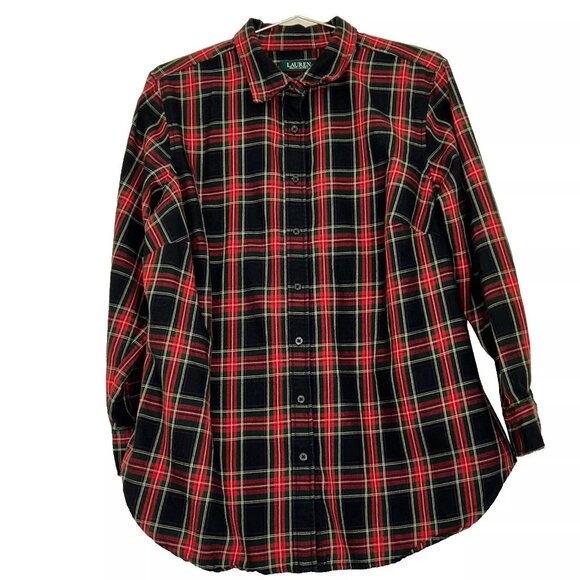 Lauren Ralph Lauren Relaxed Fit Plaid Button Down Shirt plus siz… - Picture 1 of 7